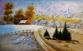 AP-2500101 – Contemporary Landscape with Calligraphic Fusion