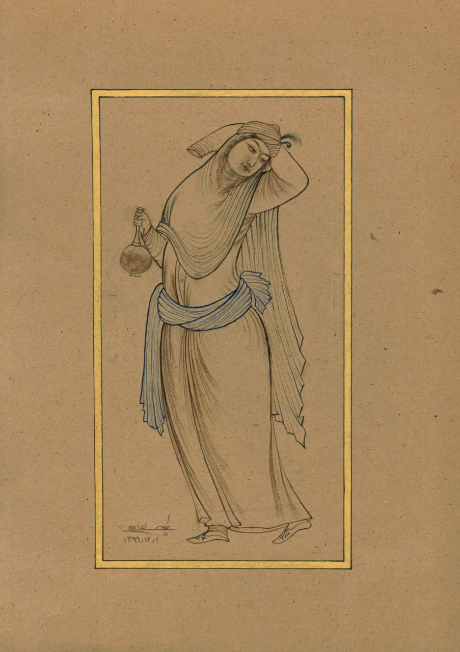 PM-2500115 - Miniature Painting – Woman Holding a Goblet