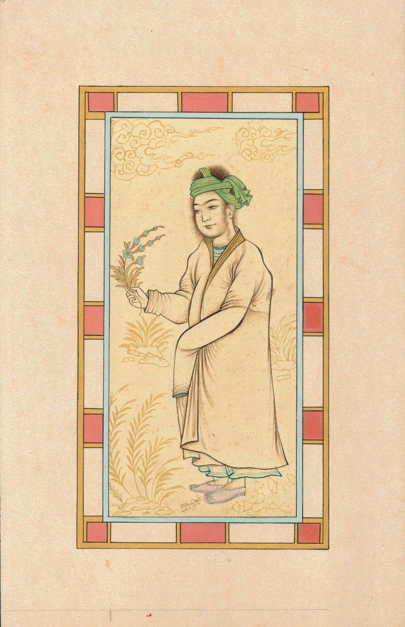 PM-2500120 - Miniature Painting  – Youth with Flower Branch